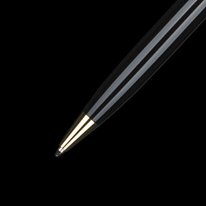 Bút Viết Bi Vỏ Kim Loại Sơn Đen Bóng Điểm Nhấn Mạ Vàng Baoer BP-68