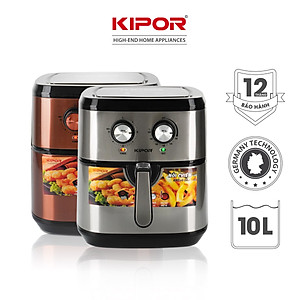 Nồi chiên không dầu KIPOR KP-AF310 - 10L - Điều khiển cơ công nghệ RAPID AIR nướng đối lưu - phủ chống dính cao cấp - Hàng chính hãng