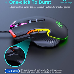 Chuột Led RGB gaming T70 7200dpi công thái học chống mỏi cổ tay Cho máy tính laptop hàng nhập khẩu