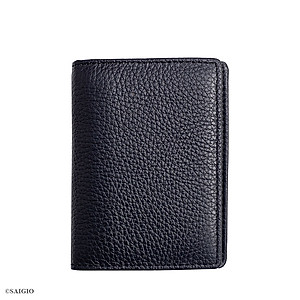 Bóp Đựng Thẻ ATM Nhỏ Gọn SUPPLE, Da Bò SMALL PEBBLE Mềm Mại - Bền Bỉ, Chống Xước - Chống Nhăn Tốt, Thiết Kế Hiện Đại, Ngăn Súp Lê Rộng, Đựng Được Nhiều Thẻ Ngân Hàng, Card Danh Thiếp, Căn Cước Công Dân, Dáng Đứng - Gập 2 – Hàng Chính Hãng SAIGIO