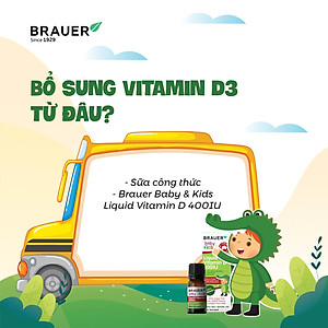 Vitamin D3 cho trẻ sơ sinh, trẻ nhỏ và người lớn Brauer Úc giúp trẻ phát triển chiều cao, phòng loãng xương, ngủ ngon, tăng sức đề kháng-OZ Slim Store