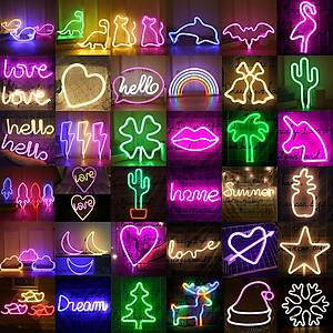 Đèn LED Neon Trang Trí KUNBE Treo Tường Decor Phòng Làm Việc, Phòng Ngủ, Sự Kiện Đa Dạng Kiểu Dáng Màu Sắc