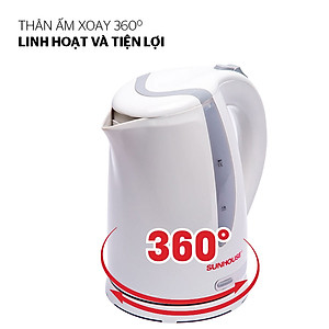Ấm Siêu Tốc Sunhouse SHD1300 - 1.7 Lít (Trắng)- Hàng chính hãng