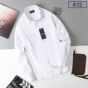 Áo Sơ Mi Nam Trắng Trơn Dài Tay Công Sở Trung Niên Thương Hiệu Anton Vải Nano Chống Nhăn - SRD05