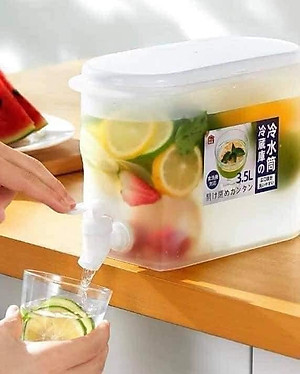 Bình Đựng Nước Có Vòi 3,5L Bình Đựng Nước Trà, Nước Trái Cây Để Trong Tủ Lạnh Tiện Lợi Đa Năng Ngăn Nắp