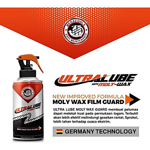 Combo dưỡng sên chống văng Megacools Chain Lube Ultra MOLY WAX 300ml +vệ sinh sên 500ml Penetrate tặng bàn chải chải