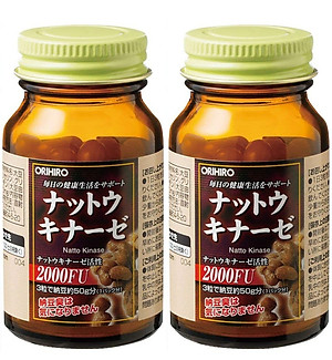 Combo 2 hộp thực phẩm bảo vệ sức khỏe hỗ trợ điều trị Tai biến, Đột quỵ Orihiro Nattokinase Nhật Bản 60 viên