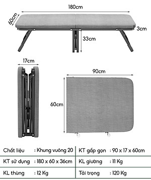 Giường gấp có bánh xe Q125 NIKITA, Gấp gọn thông minh dễ dàng di chuyển