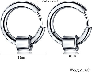 Bông Tai Nam KPOP Khoen Tròn Chất Liệu Thép Titan Không Đen Không Dị Ứng TT 2270 - 1 Cặp