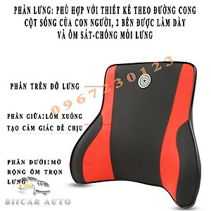 Gối tựa đầu và tựa lưng ô tô cao su non vỏ bọc da nhập khẩu cao cấp