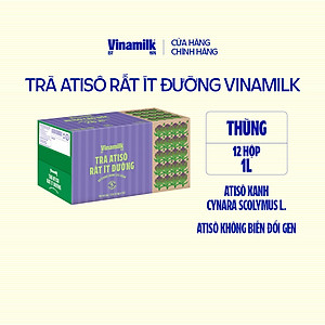 Thùng 12 hộp Trà Atisô ít đường Vinamilk - Hộp giấy 1L