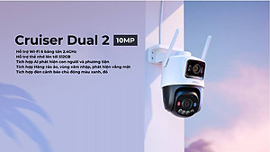 Camera Wifi IMOU Cruiser Dual 10MP IPC-S7XP-10M0WED Xoay 360 Ngoài Trời - Hàng Chính Hãng