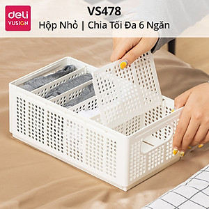 Hộp Nhựa Chia Ngăn DELI Có Thể Tháo Rời Xếp Chồng -Khay Nhựa Chia Ngăn Đựng Quần Áo Đồ