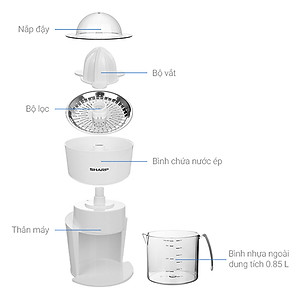Máy Vắt Cam Sharp EJ-J408-WH (40W) - Hàng Chính Hãng