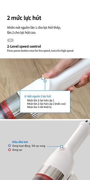 Máy hút bụi cầm tay mini Locknlock ENV136WHT Mini vacuum cleaner - 14V, 500mA, 75W - Dung tích 0.5L- Hàng chính hãng