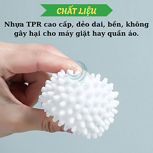 Bộ 2 Bóng giặt thông minh 6.5cm- Quả bóng giặt gai đa năng- Bóng giặt không cần xà phòng- Bóng massage giặt đồ 6.5cm- Bóng giặt tiết kiệm nước và điện- Bóng làm mềm vải tự nhiên- Bóng giặt bảo vệ môi trường- sBóng giặt thông minh không hóa chất