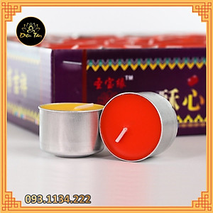 Nến bơ thực vật 100 viên cháy 1h, 2h,3h,4,8h nến cao cấp tealight cúng phật, đồ thờ cúng