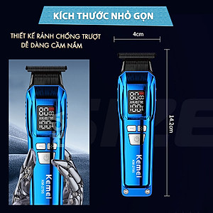 Tông đơ chấn viền Kemei KM-2795 lưỡi cắt mạ carbon DLC cao cấp công suất mạnh mẽ 8W sạc nhanh USB pin lâu - Chính hãng
