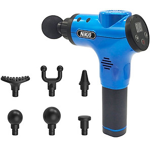 Súng (Máy) Massage Cầm Tay Nikio NK-170B - 6 Đầu Matxa, 5 Chế Độ, 6 Tốc Độ Mát Xa, Pin Sạc Không Dây 2000mAh - Hỗ Trợ Giảm Đau Nhức Và Giãn Cơ Toàn Thân, Công Nghệ Bộ Gõ Thế Hệ Mới