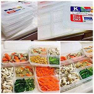 Hộp đựng thực phẩm Nakaya 600ml chia 4 ngăn tiện lợi - Nội địa Nhật