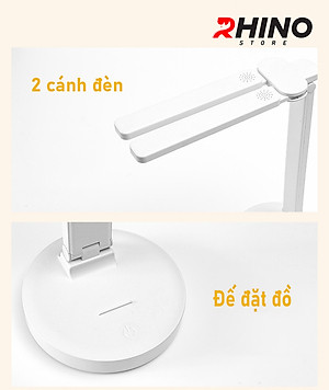 Đèn học LED 3 ánh sáng bảo vệ mắt chống cận cảm ứng Rhino L205, tích điện đa năng làm việc, để bàn học - Hàng chính hãng