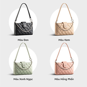 Túi Yuumy ( Thời trang nữ hình chữ nhật họa tiết chần chỉ size 21 - Túi đeo vai da Seasand YN211 )