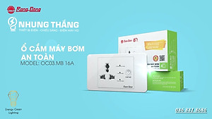 Ổ Cắm Máy Bơm An Toàn Rạng Đông OC03.MB 16A  - Ổ Cắm Chống Giật Cấp N guồn 5V Cho Phao Điện - Công Suất 1500W