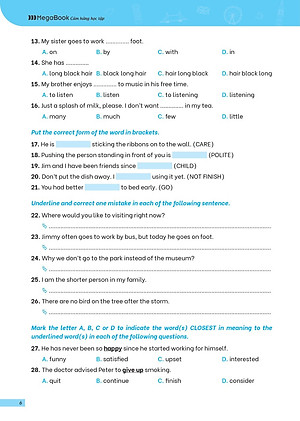 Giải Thích Và Ôn Luyện Chuyên Đề Tiếng Anh Thi Vào Lớp 6 Trường THCS Chất Lượng Cao - MEGA