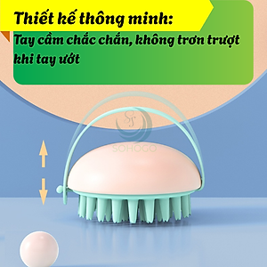 Lược Gội Đầu Massage Da Đầu Silicon- Bàn Chải Gội Đầu Thông Minh 3 trong 1- Lược Silicon Massage Tạo Bọt Gội Đầu- Cọ Gội Đầu Thư Giãn Da Đầu- Lược Gội Tạo Bọt Đa Năng Cho Tóc & Da