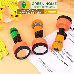 Đầu Vòi Tưới Nước Đa Năng GreenHome , D15xR6cm, Chế Độ Phun Mưa, Phun Sương Làm Vườn Tưới Cây