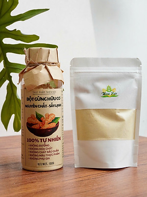 Bột gừng nguyên chất, sấy lạnh, không đường, độ mịn tuyệt đối tan trong nước - Dùng pha trà tuyệt hảo, nấu ăn, làm đẹp, làm bánh