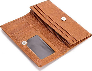 Ví nữ da bò vân cá sấu nhỏ 2 gấp nhiều màu Huy Hoàng HT3101-02-03-04