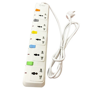 Ổ cắm nối dài Comet CESG2405 dây dài 5m, 4 lỗ 3 chấu, 4 công tắc, có nắp che lỗ cắm an toàn