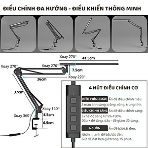 Đèn bàn học Led bảo vệ mắt Ergo Edge 3 DandiHome chống cận để làm việc, đọc sách cao cấp có thể kéo dài và gấp gọn 