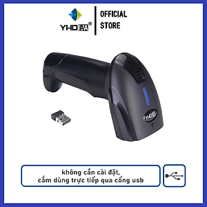 Máy quét mã vạch không dây YHD 1100DW 2D, Đầu đọc Qrcode kết nối USB dùng trên Laptop, PC- Hàng Chính Hãng