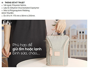 Túi giữ nhiệt bình sữa đôi (chứa được 2 bình sữa cổ siêu rộng) có thể giữ ấm hoặc giữ lạnh + tặng 2 zipper 20x30cm dùng bao đựng bình sữa giúp giữ nhiệt tốt hơn