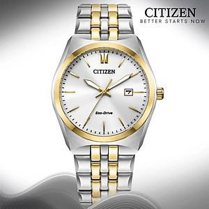 Đồng Hồ Nam Citizen Dây Kim Loại Máy Eco-Drive BM7334-58B - Mặt Trắng