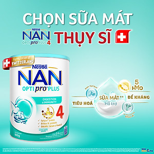 Bộ 3 lon Sữa bột NAN OPTIPRO PLUS 4 Nestle Bé 2-6 tuổi 800g/lon Giúp tiêu hóa tốt