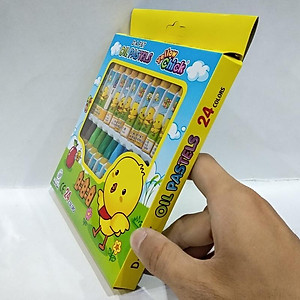 Bút Sáp Dầu Gà Vàng - Hộp Giấy HQ 24 Màu