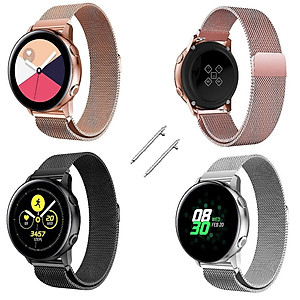 Dây Đồng Hồ 20mm Thép Lưới Nam Châm Cho Đồng Hồ Samsung Galaxy Watch Active 2, Active, Galaxy Watch 42mm