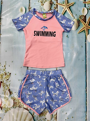 Bộ Đồ Bơi Nữ Quần Đùi Áo Cộc Tay