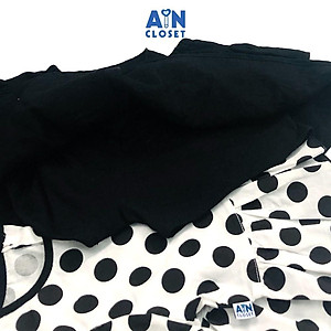 Bộ áo váy ngắn bé gái họa tiết Bi đen 2 tầng cotton - AICDBGIKCE59 - AIN Closet