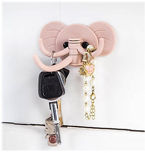 Combo 3 Móc Dán Tường Treo Đồ Dán Tường Hình Voi GroFa 