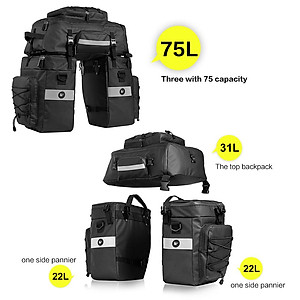 Túi sau Xe đạp 3 trong 1 đa chức năng Không thấm nước gắn yên xe