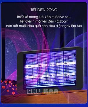 Đèn bắt muỗi, đèn diệt côn trùng, máy diệt ruồi tự động bằng sóng ánh sáng, máy bắt muỗi có lưới bảo vệ an toàn, sử dụng tại nhà, cơ quan trường học, quán ăn