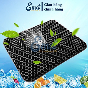 Đệm ngồi 3D Silicon EMA thế hệ 3 cao cấp - Cấu trúc tổ ong thông minh - Chống đau mỏi trĩ, xương cụt, thâm mông, xệ mông cho dân văn phòng, lái xe, sinh viên