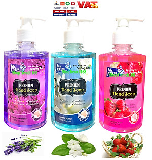 Nước rửa tay thảo mộc Premium Hand Soap Mr Fresh 500ml - an toàn cho da tay