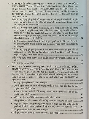 Hệ Thống Các Nghị Quyết Của Hội Đồng Thẩm Phán Tòa Án Nhân Dân Tối Cao Về Hành Chính, Kinh Tế, Thương Mại Và Hôn Nhân Gia Đình Từ Năm 2000 Đến 2023 