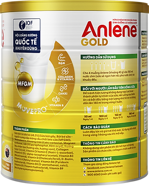 Combo 2 TPBS Anlene Gold hương vani 800g tặng ấm đun điện quang hoặc bình nước