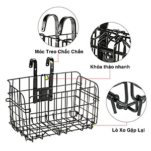 Giỏ Sau Đựng Đồ Xe Đạp OFFICE CHILL Chất Liệu Kim Loại Dày Dặn Chắc Chắn Chịu Tải Lớn Dễ Dàng Lắp Đặt Có Nắp Đậy Bảo Hành 90 Ngày